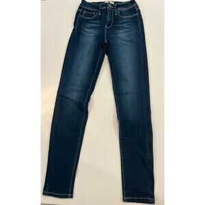 YMI WannaBettaButt Skinny Jeans Size 3 Dark Wash High Rise Raw Frayed Hem